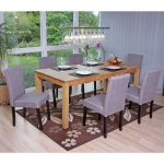 Set 6x sedie Littau tessuto soggiorno cucina sala da pranzo 43x56x90cm grigio piedi scuri