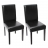 Set 2x sedie Littau pelle soggiorno cucina sala da pranzo 43x56x90cm nero piedi scuri