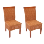Set 2x sedie rattan vimini eleganti soggiorno sala pranzo M42 96x46x50cm senza cuscini