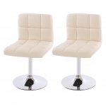 Set 2x sedie lounge Kavala ecopelle 49x45x80cm avorio