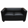 Divano sofa 2 posti lounge moderno elegante serie Lille M65 75x137x70cm ecopelle nero