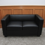 Serie Lille M65 divano sofa 2 posti 75x137x70cm pelle nero