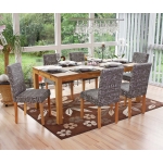 Set 6x sedie Littau tessuto soggiorno cucina sala da pranzo 43x56x90cm grigio con scritte piedi chiari