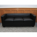 Serie Lille M65 divano sofa 3 posti 75x191x70cm pelle nero