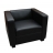 Poltrona sofa lounge moderno elegante serie Lille M65 75x86x70cm ecopelle nero