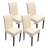 Set 4x sedie Littau ecopelle sala da pranzo 43x56x90cm avorio piedi scuri
