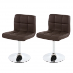Set 2x sedie lounge Kavala ecopelle 49x45x80cm marrone