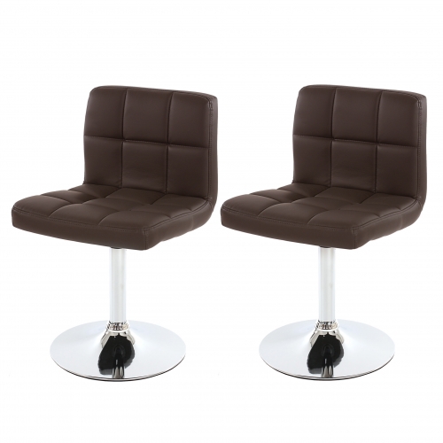 Set 2x sedie lounge girevole elegante imbottita Kavala ecopelle 49x45x80cm marrone