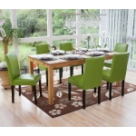 Set 6x sedie Littau ecopelle opaca soggiorno cucina sala da pranzo 56x43x90cm verde piedi scuri