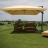 Ombrellone parasole decentrato HWC-A96 3x4m alluminio con volante avorio girevole con base