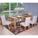Set 6x sedie Littau tessuto soggiorno cucina sala da pranzo 43x56x90cm scritte piedi chiari