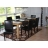 Set 6x sedie Littau ecopelle soggiorno cucina sala da pranzo 56x43x90cm nero piedi scuri