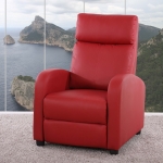 Poltrona relax reclinabile Denver ecopelle 92x72x105cm rosso