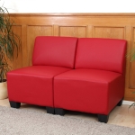Sistema modulare Lione N71 salotto ecopelle divano 2 posti senza braccioli rosso
