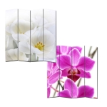 Paravento divisore doppia immagine 4 pannelli M68 180x160cm orchidee