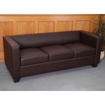 Serie Lille M65 divano sofa 3 posti 75x191x70cm ecopelle marrone