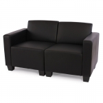 Sistema modulare Lione N71 salotto ecopelle divano 2 posti nero