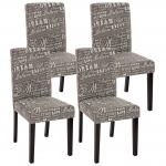 Set 4x sedie Littau tessuto soggiorno cucina sala da pranzo 43x56x90cm grigio scritte piedi scuri